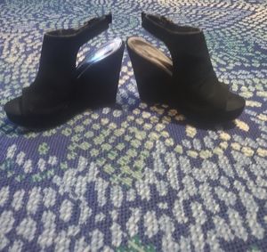 Black platform wedges